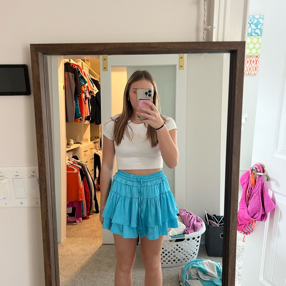Blue ruffle skirt